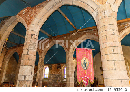 Parish close church of Loguivy, finistere, brittany, france 134953640