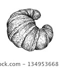 Croissant handdrawn sketch 3 134953668