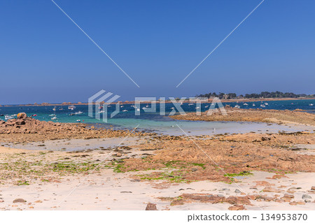 Beach of Pors Scaff, cotes-d'armor, brittany, france Beach of Pors Scaff, cotes-d'armor, brittany, france 134953870