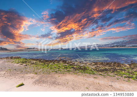 Beach of Pors Scaff, cotes-d'armor, brittany, france 134953880