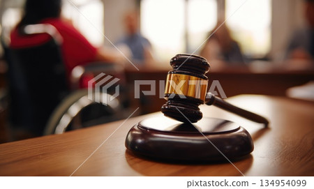 Judge Gavel in Courtroom Symbolizing Justice and Legal System Judge Gavel in Courtroom Symbolizing Justice and Legal System 134954099