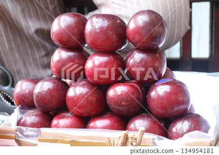 Prunus domestica or Common plums on shop 134954181