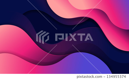 Modern Abstract Fluid Shapes Background with Soft Gradient Waves and Minimal Geometric Elements for Branding, Presentation, and Digital Design 134955374