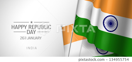 India happy republic day greeting card, banner vector illustration. India happy republic day greeting card, banner vector illustration. 134955754