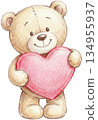 Teddy Bear Holding Heart 134955937