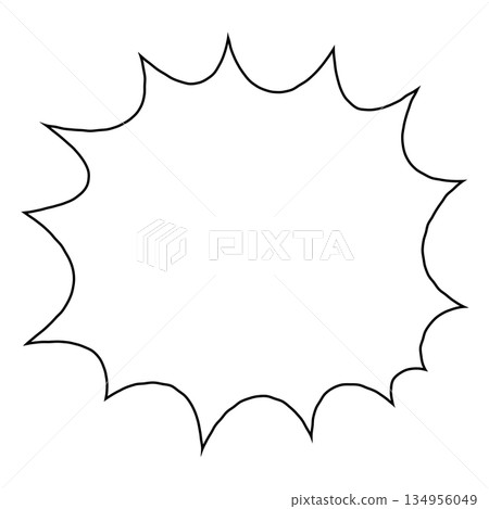 A simple, hand-drawn, downward-facing, jagged speech bubble A simple, hand-drawn, downward-facing, jagged speech bubble 134956049