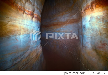 dark cave walk under ground in tunnel dark cave walk under ground in tunnel 134958137