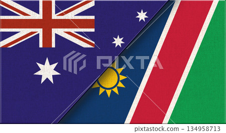 Flags of Australia and Namibia. Flags Together Australian and Namibian Flags of Australia and Namibia. Flags Together Australian and Namibian 134958713