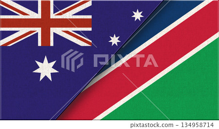 Flags of Australia and Namibia. Flags Together Australian and Namibian Flags of Australia and Namibia. Flags Together Australian and Namibian 134958714