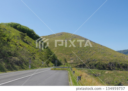 Mount Eboshi seen from Akiyoshidai Karst Road 134959737