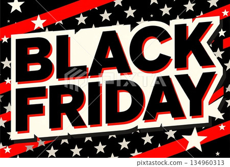 Brightly colored design captures the excitement of black friday shopping, highlighting special deals and promotions that draw in eager shoppers during the busy holiday season Generative AI 134960313