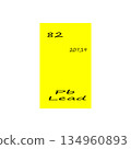 Lead element illustration. Eighty two atomic number. Chemical symbol Pb. Yellow Vector background. 134960893