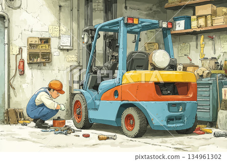 堆高機檢查與維護工作 | 工廠維護與安全管理圖片 134961302