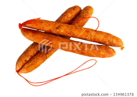 Thai pork sausage isolated on a white background 134961378