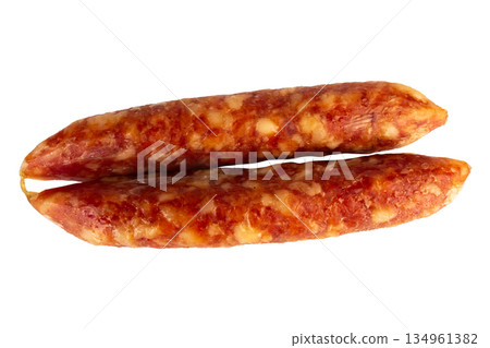 Thai pork sausage isolated on a white background 134961382