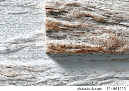 白色油漆木材和天然木紋背景材料 134961633