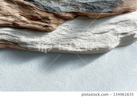 White painted wood and natural wood grain background material 134961635