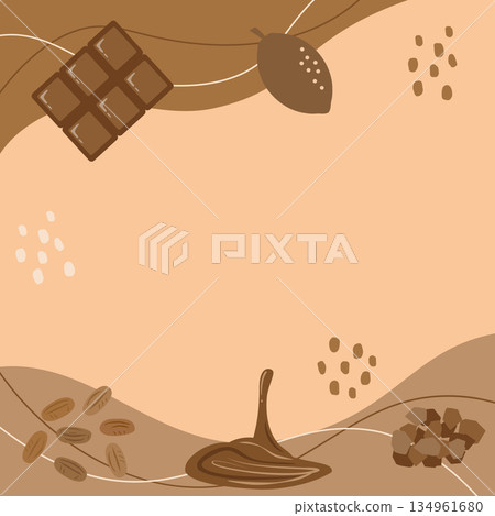 Background illustration for Valentine's Day and chocolate related occasions - 1:1 aspect ratio version 134961680