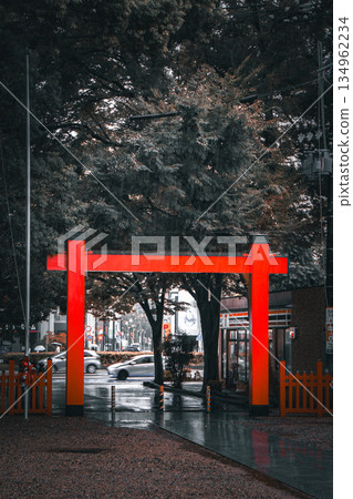 A simple and vivid red gate 134962234