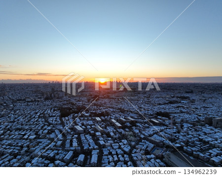 <空拍> 雪後的清晨，市中心 134962239