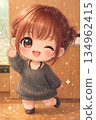 舉手的女孩 134962415