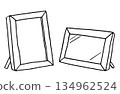 Monochrome simple line drawing photo frame 134962524