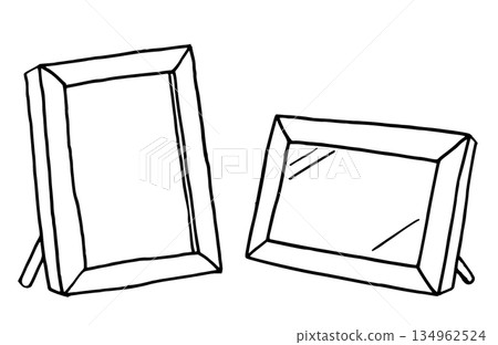 單色簡約線條畫相框 134962524