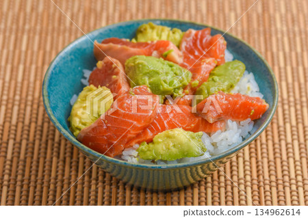 Salmon and avocado bowl Salmon and avocado bowl 134962614
