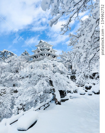 雪中的郡上八幡城 134962752