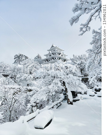 Gujo Hachiman Castle in the snow Gujo Hachiman Castle in the snow 134962811