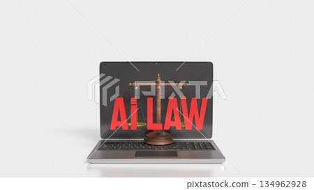 Artificial Intelligence Law and Digital Justice Concept 3d render. 134962928