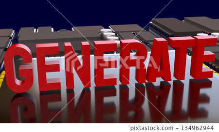 Generative Technology and Artificial Intelligence Innovation Concept 3d render. 134962944