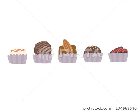 Chocolate bonbons without main lines 134963586