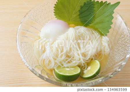 Yuzu somen and soft-boiled egg 134963599