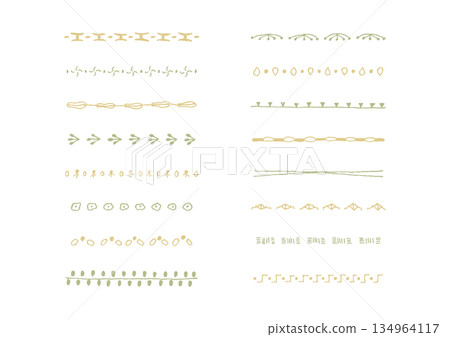 自然簡約的手繪線條套裝 10（彩色） 134964117
