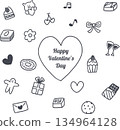Valentine's simple line art icon 134964128