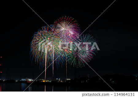 Scenes from the Atsumi Peninsula Fireworks Festival in Tahara City (Aichi Prefecture) Scenes from the Atsumi Peninsula Fireworks Festival in Tahara City (Aichi Prefecture) 134964131
