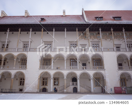 [Poland] Historic buildings in the Wawel Castle Square in Krakow 134964605