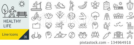健康生活圖標集 134964918