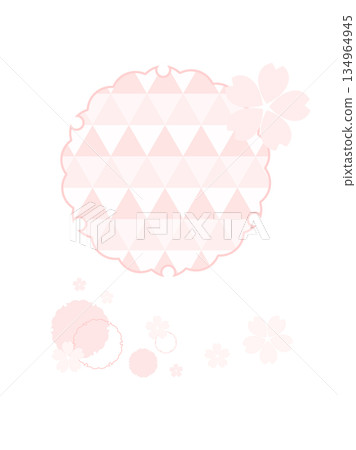 Cute cherry blossom Japanese pattern background frame, pink, illustration material, white background, vector png transparent 134964945