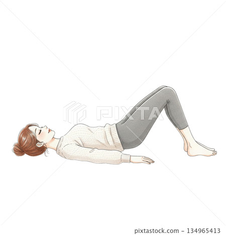 女性進行臀部提拉 女性進行臀部提拉 134965413