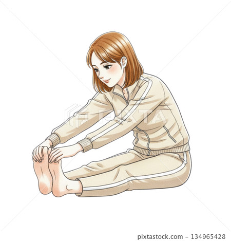 按摩腳的女性 按摩腳的女性 134965428