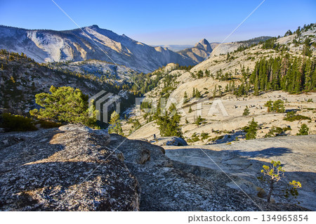 Granite Slabs Pine Trees and Distant Half Dome at Olmsted Point Yosemite Granite Slabs Pine Trees and Distant Half Dome at Olmsted Point Yosemite 134965854