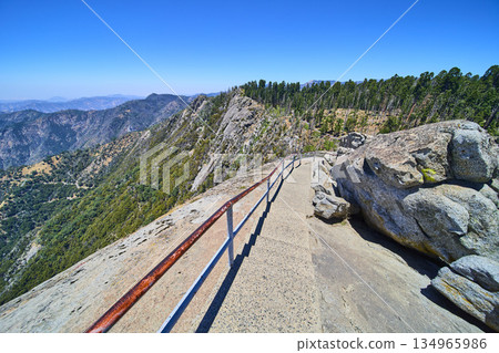 Moro Rock Trail Granite Path and Panoramic Forest View in Sequoia National Park Moro Rock Trail Granite Path and Panoramic Forest View in Sequoia National Park 134965986
