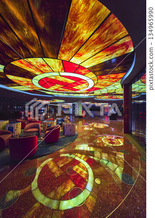 Modern Casino Interior With Illuminated Ceiling And Reflections Las Vegas 134965990