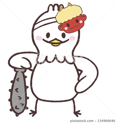 Illustration of a white bird playing the role of a demon Illustration of a white bird playing the role of a demon 134966646