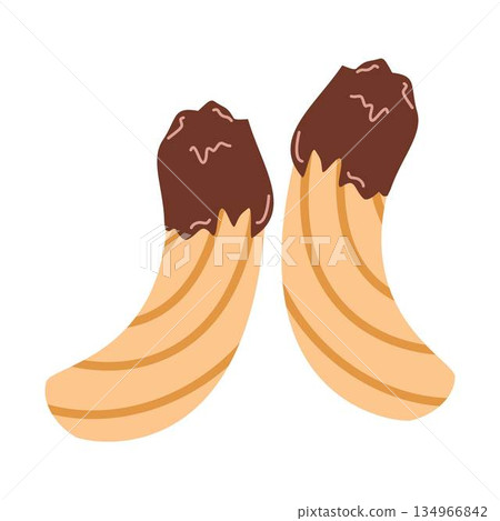churros with chocolate sauce dessert churros with chocolate sauce dessert 134966842