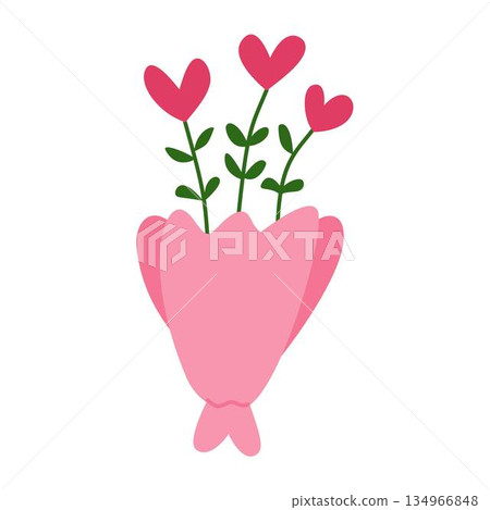 Heart Flower Bouquet, romantic attraction valentine's day 134966848