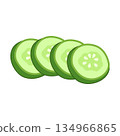 Fresh Cucumber Slices vegetable 134966865