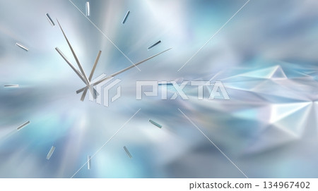 Minimalist Abstract Background with Clock Fragments and Radial Blur Representing Time and Movement 134967402